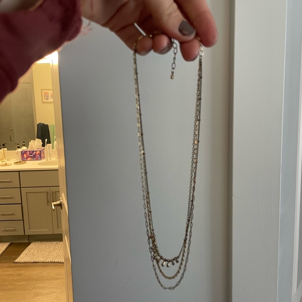 Elegant Gold 3 Chain Necklace